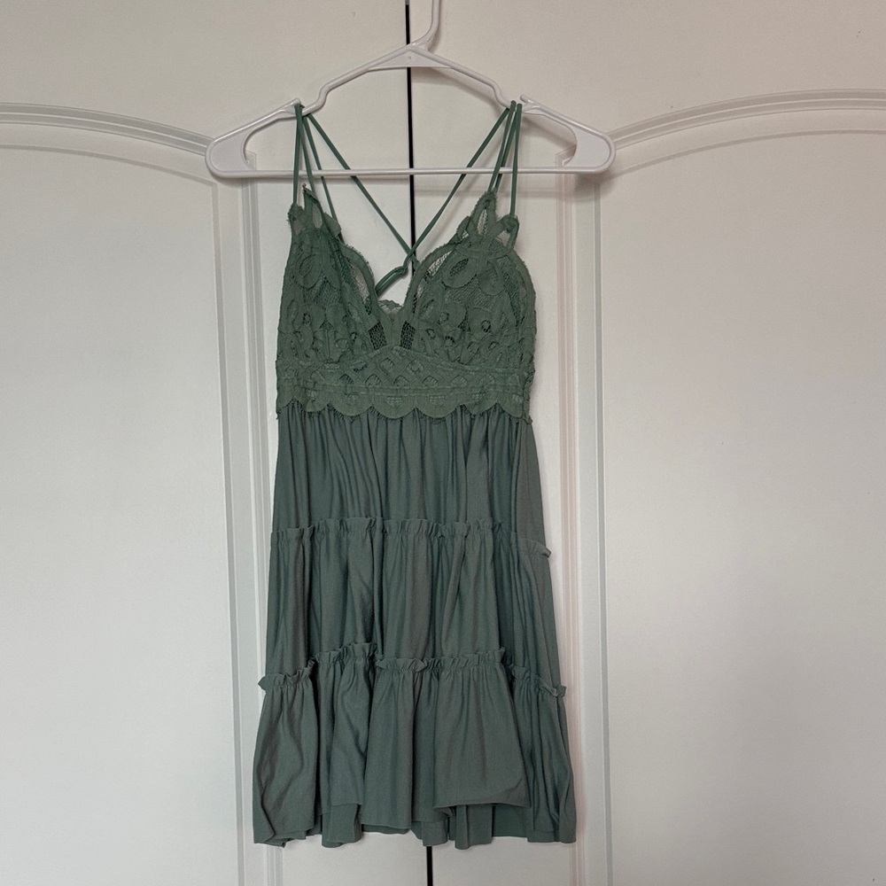 Green Lace Strappy Dress